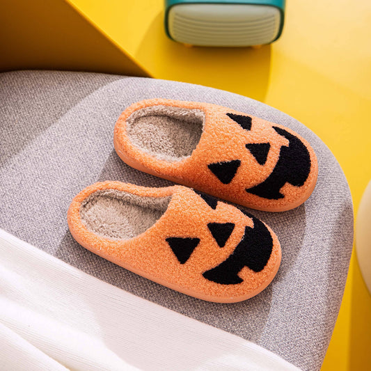 Pumpkin Face Slippers