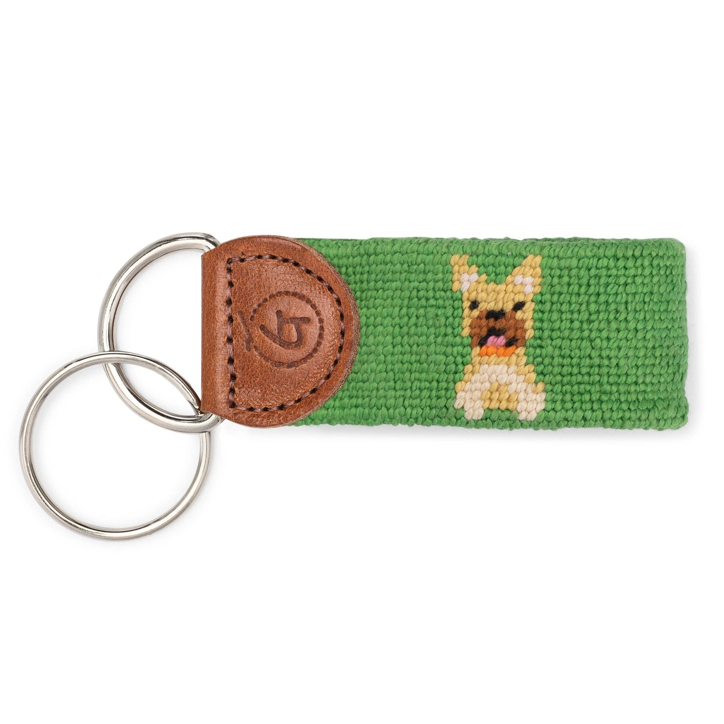 Frenchie Needlepoint Keychain