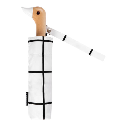 Original Duckhead - White Grid Compact Umbrella