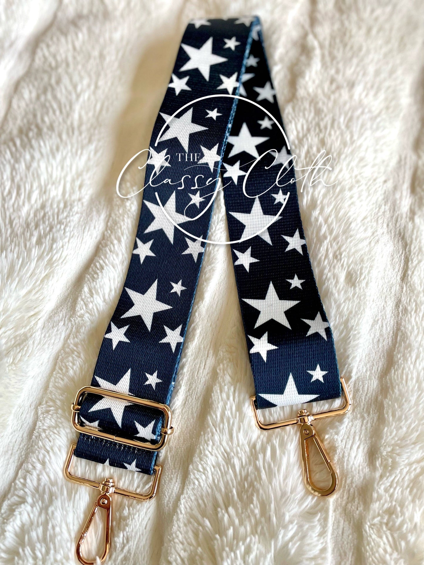 Crossbody Strap- Navy/Stars