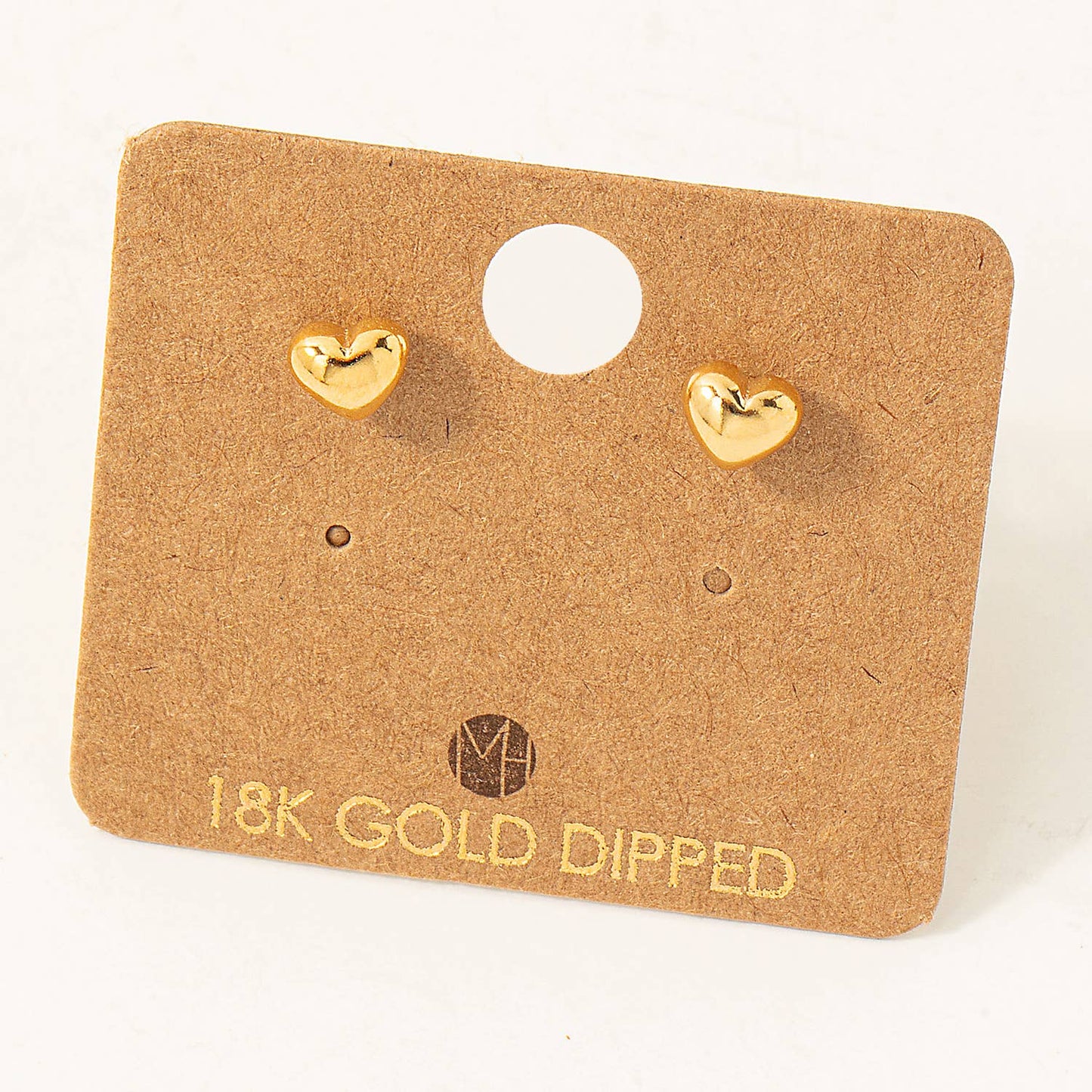 Mini Heart Stud Earrings Gold