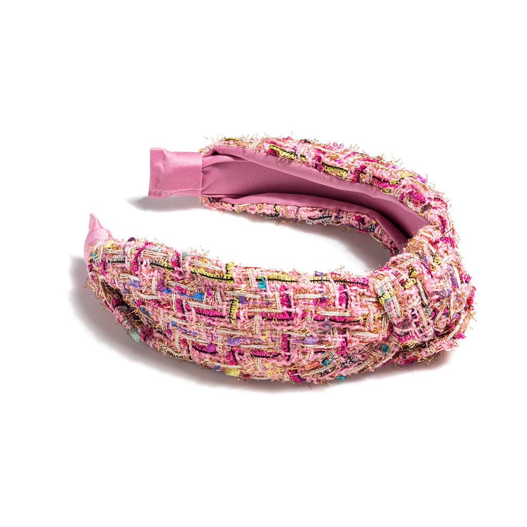 Knotted Boucle Headband - Pink