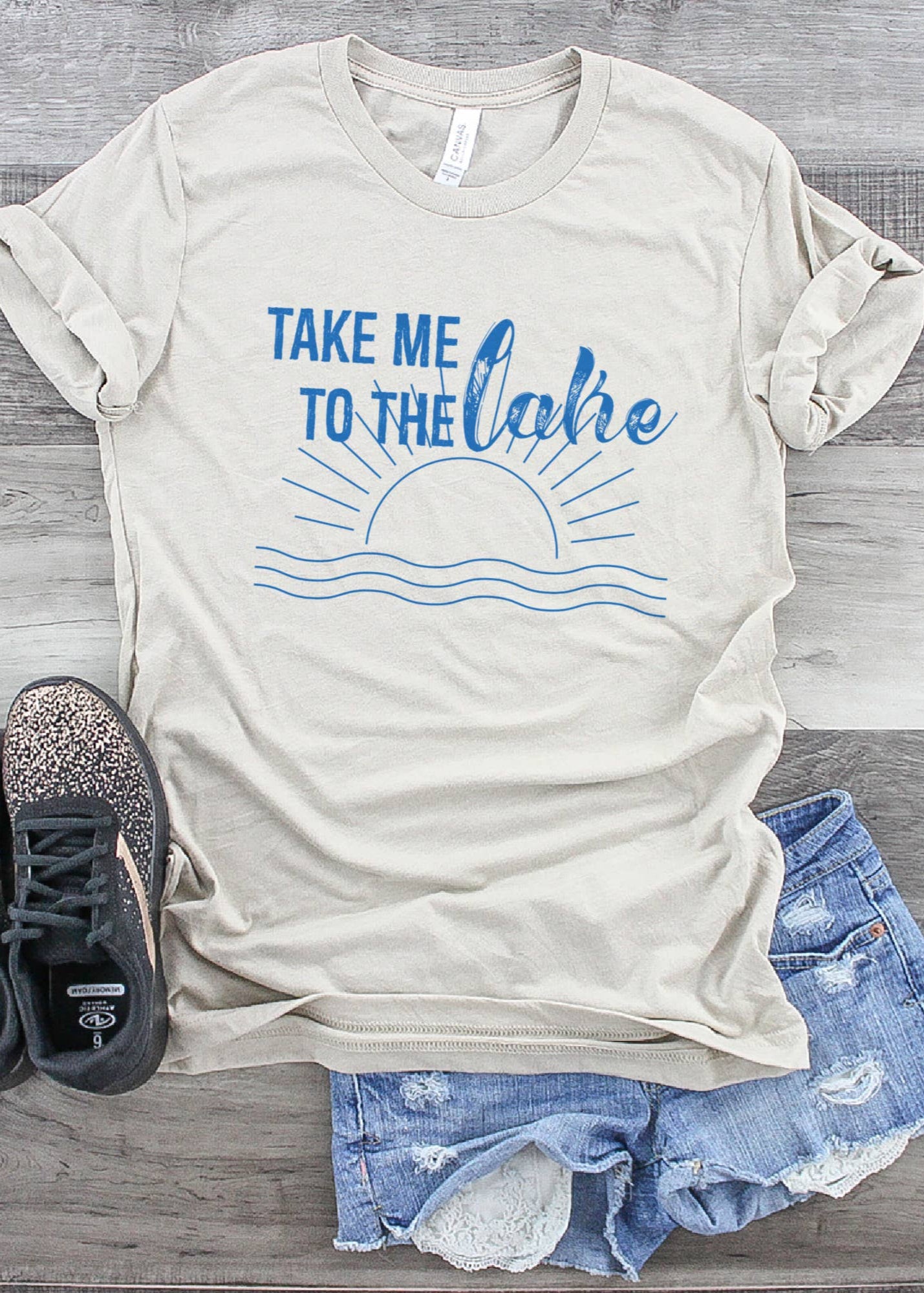 Blue Take Me To The Lake Tee