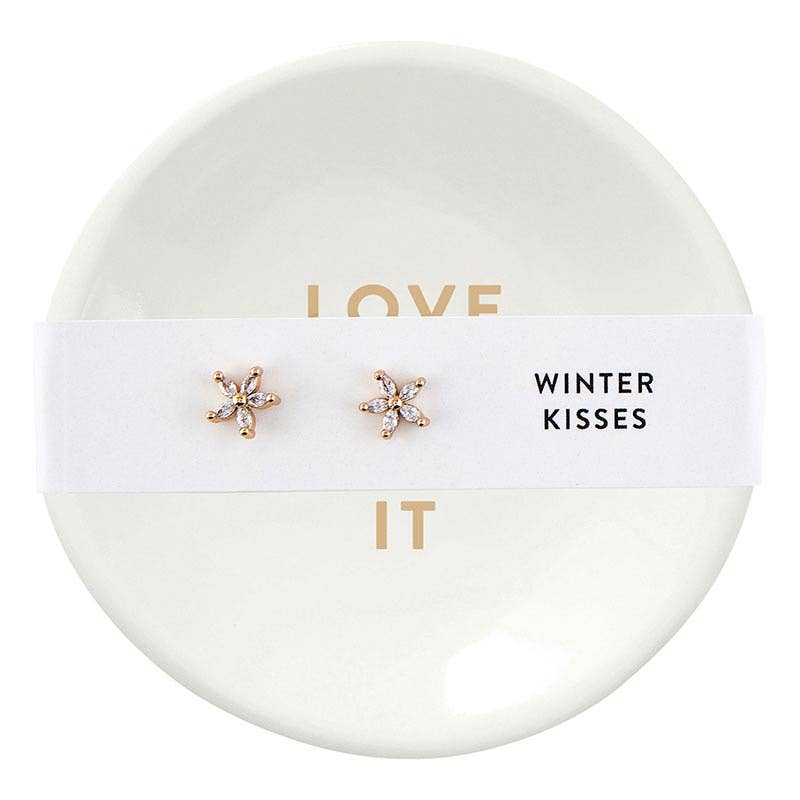 Winter Kisses Earring and Dish Set