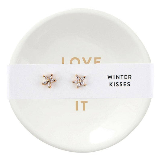 Winter Kisses Earring and Dish Set