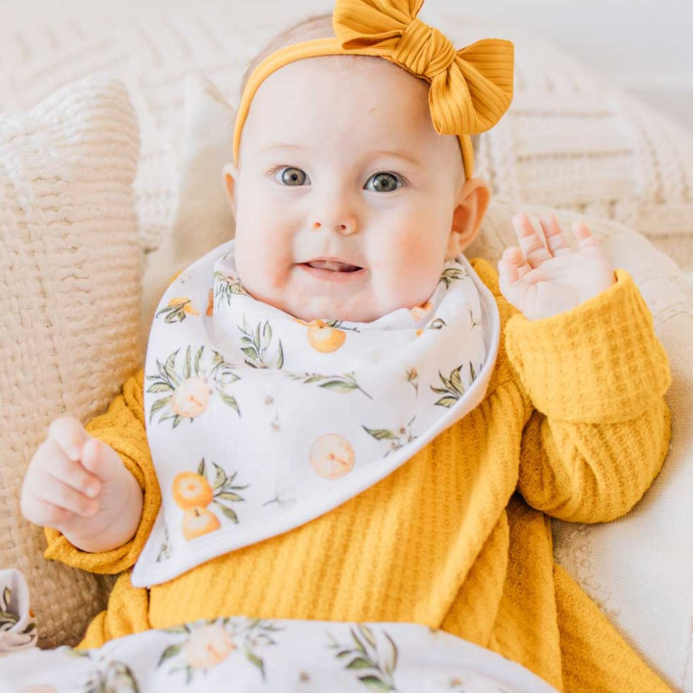 Baby Bandana Bib - Tangerine Fruit