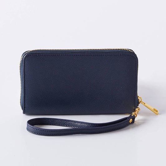 Vegan Leather Wristlet Navy